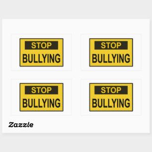 Stop Bullying Sign yellow Rectangular Sticker
