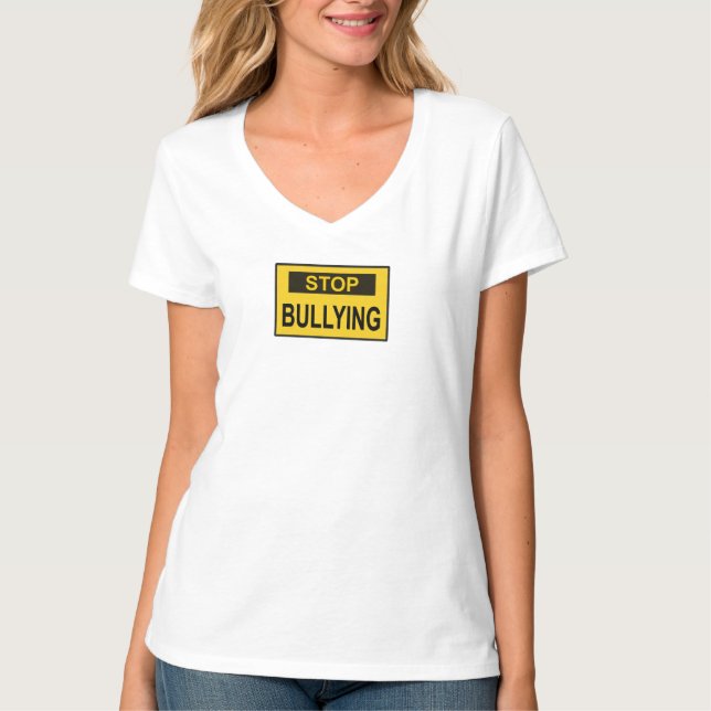 Stop Bullying Sign yellow T-Shirt (Front)
