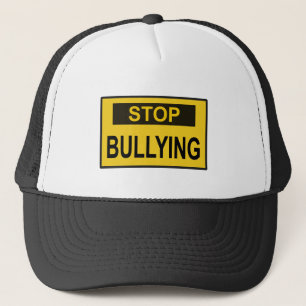 Stop Bullying Sign yellow Trucker Hat