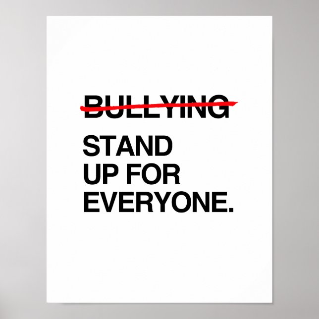 STOP BULLYING STAND UP FOR EVERYONE POSTER (Front)