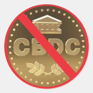 Stop CBDC Classic Round Sticker
