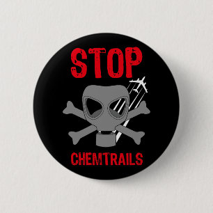 STOP CHEMTRAILS 6 CM ROUND BADGE