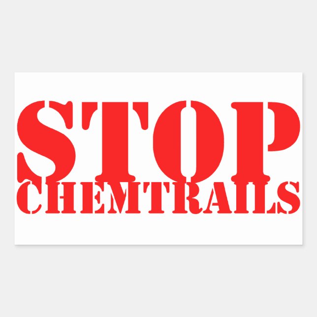 Stop Chemtrails - Rectangular Adhesive Rectangular Sticker (Front)
