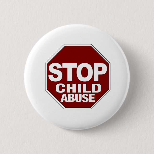 Stop Child Abuse 6 Cm Round Badge (Front)