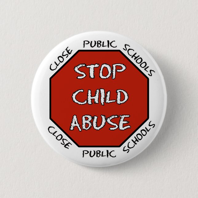 Stop Child Abuse 6 Cm Round Badge (Front)