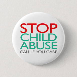 Stop Child Abuse 6 Cm Round Badge