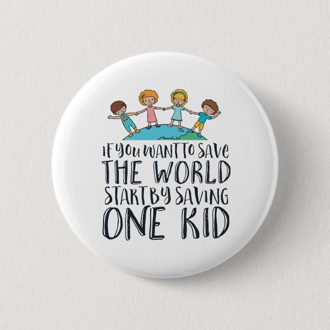 Stop Child Abuse Awareness Hope and Love Campaign 6 Cm Round Badge (Front)