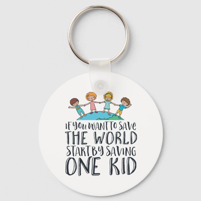 Stop Child Abuse Awareness Hope and Love Campaign Key Ring (Front)