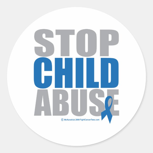 Stop Child Abuse Classic Round Sticker (Front)