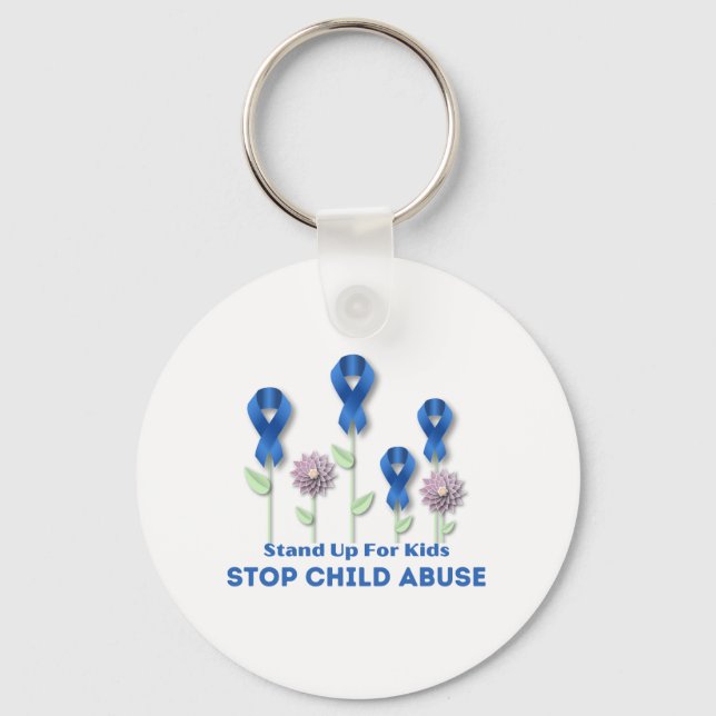Stop Child Abuse  Key Ring (Front)