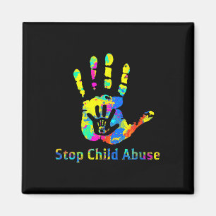 Stop Child Abuse Prevention Awareness Month Blue R Magnet