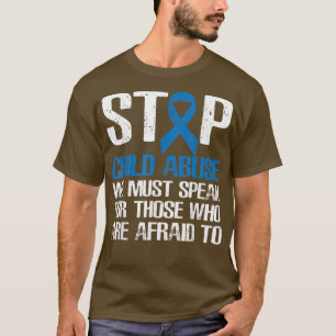 Stop Child Abuse Prevention Month Blue Ribbon Awar T-Shirt