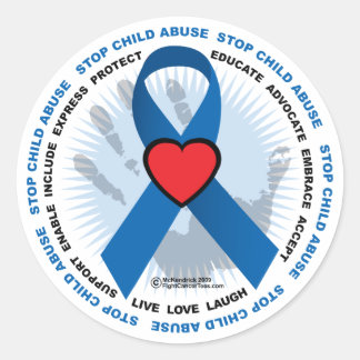 Stop Child Abuse Ribbon Classic Round Sticker