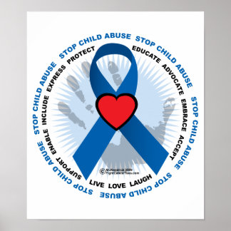Stop Child Abuse Ribbon Poster