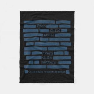 Stop Child Prevention Month Every Child Redact Fleece Blanket