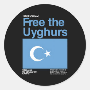 Stop China Free The Uyghurs Classic Round Sticker