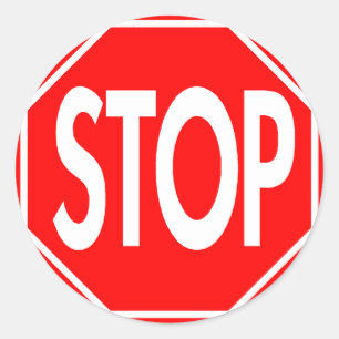 Stop Classic Round Sticker