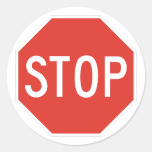 Stop Classic Round Sticker