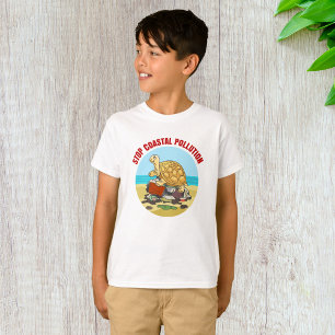 Stop Coastal Pollution Sea Turtle Environmental  T-Shirt