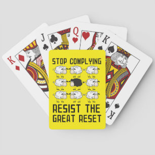 Stop Comply Resist Great Reset Dissident Playing Cards