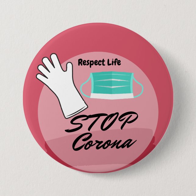 Stop Corona Virus 7.5 Cm Round Badge (Front)