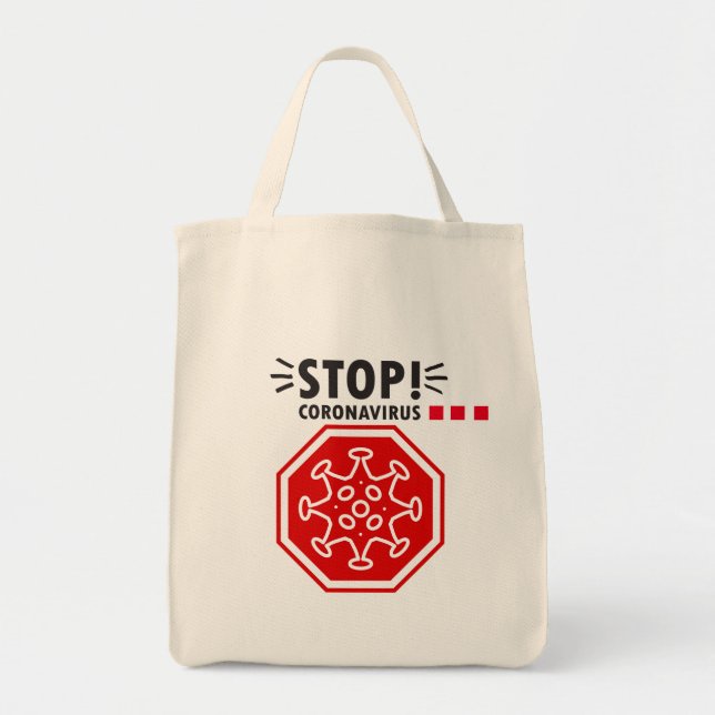 Stop Coronavirus! Elbow Bump Handshake, Distance Tote Bag (Front)