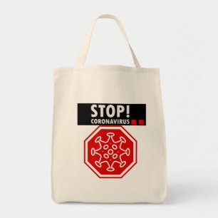 Stop Coronavirus! Elbow Bump Handshake, Distance Tote Bag