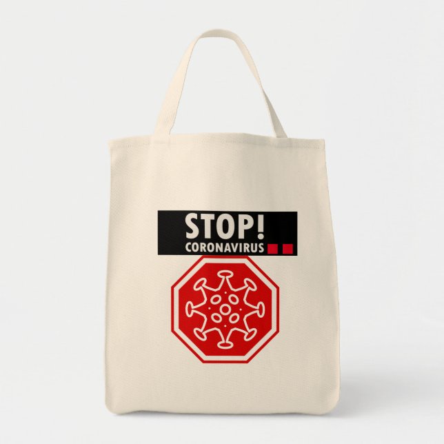 Stop Coronavirus! Elbow Bump Handshake, Distance Tote Bag (Front)
