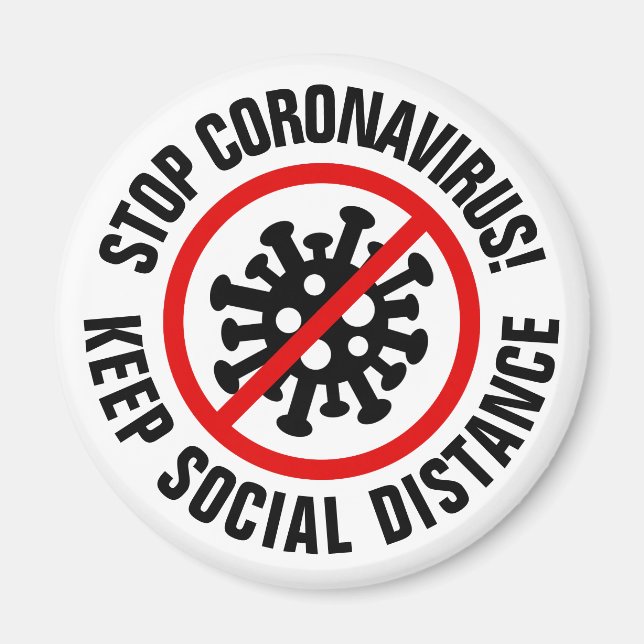 Stop CoronaVirus logo magnets with custom slogan (Front)