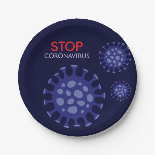 Stop Coronavirus pandemic spreading campaign Paper Plate