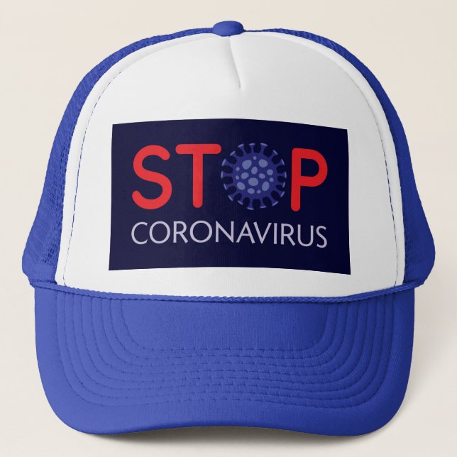 Stop coronavirus spreading campaign trucker hat (Front)