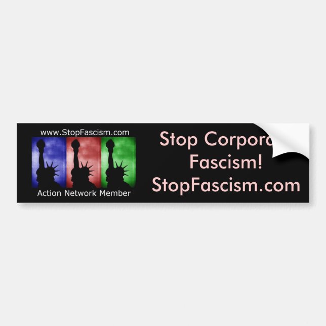 Stop Corporate Fascism! Bumber Sticker (Front)