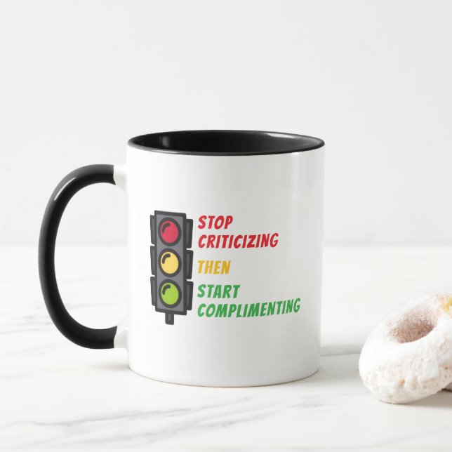 "Stop Criticising" Mug (With Donut)