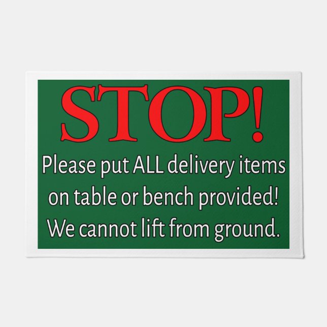 STOP Delivery Instruction for Older People Doormat (Front)