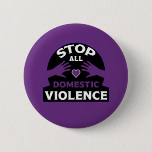 Stop Domestic Violence 6 Cm Round Badge