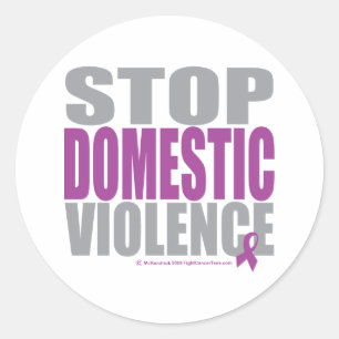 Stop Domestic Violence Classic Round Sticker