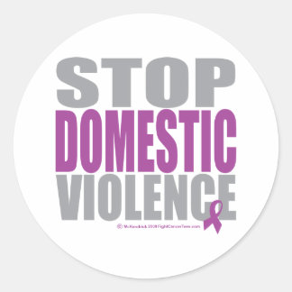 Stop Domestic Violence Classic Round Sticker