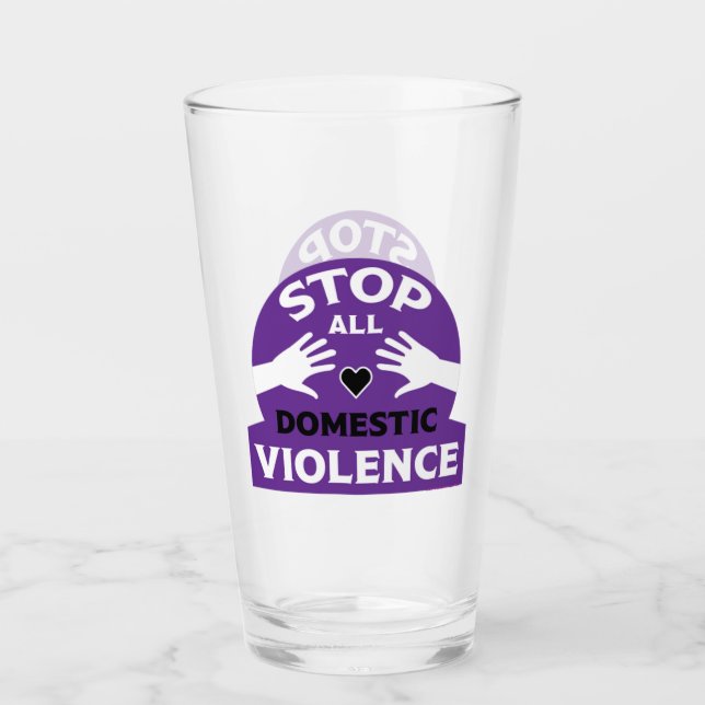 Stop Domestic Violence Glass (Front)