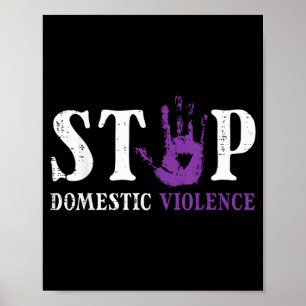 Stop Domestic Violence Hand Awareness Support Men Poster