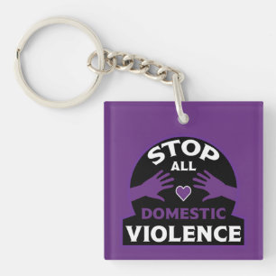 Stop Domestic Violence Key Ring