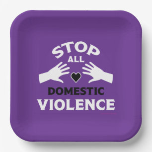 Stop Domestic Violence Paper Plate