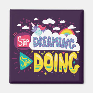 Stop Dreaming, Start Doing Dark Purple Magnet