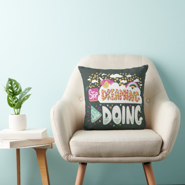 Stop Dreaming, Start Doing Forest Green Cushion (Chair)