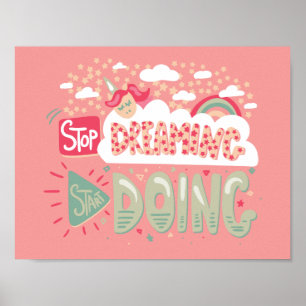 Stop Dreaming, Start Doing Light Salmon Poster