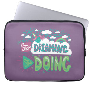 Stop Dreaming, Start Doing Pale Lavender Laptop Sleeve