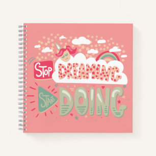 Stop Dreaming, Start Doing Peach-Green Notebook