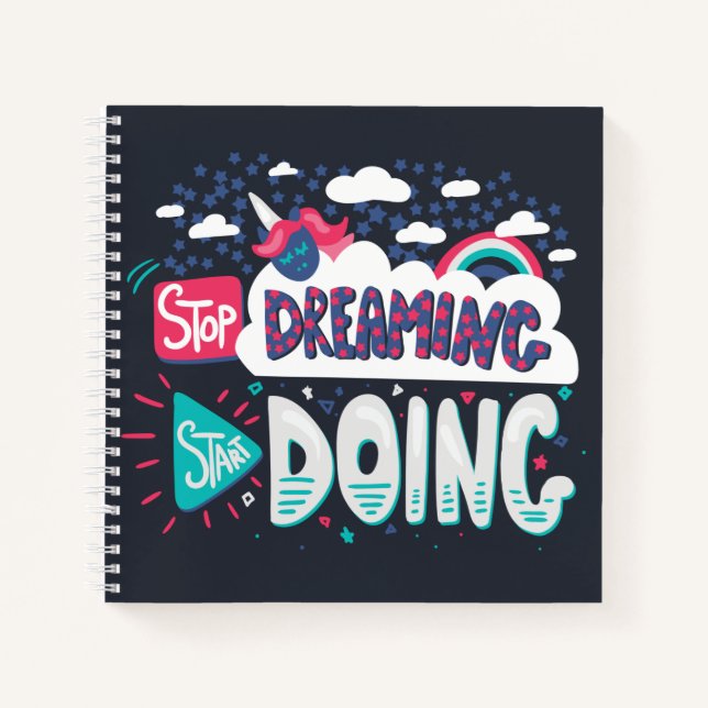 Stop Dreaming, Start Doing Shadow Black Notebook (Front)