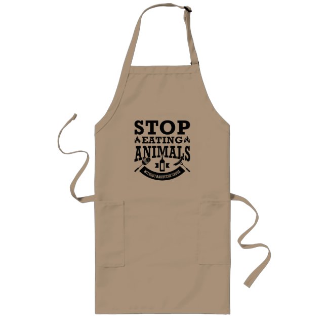 Stop Eating Animals Long Apron (Front)