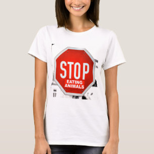 Stop Eating Animals Vegetarian Vegan T-Shirt
