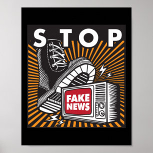Stop Fake News - Close The Tv Sticker  Poster